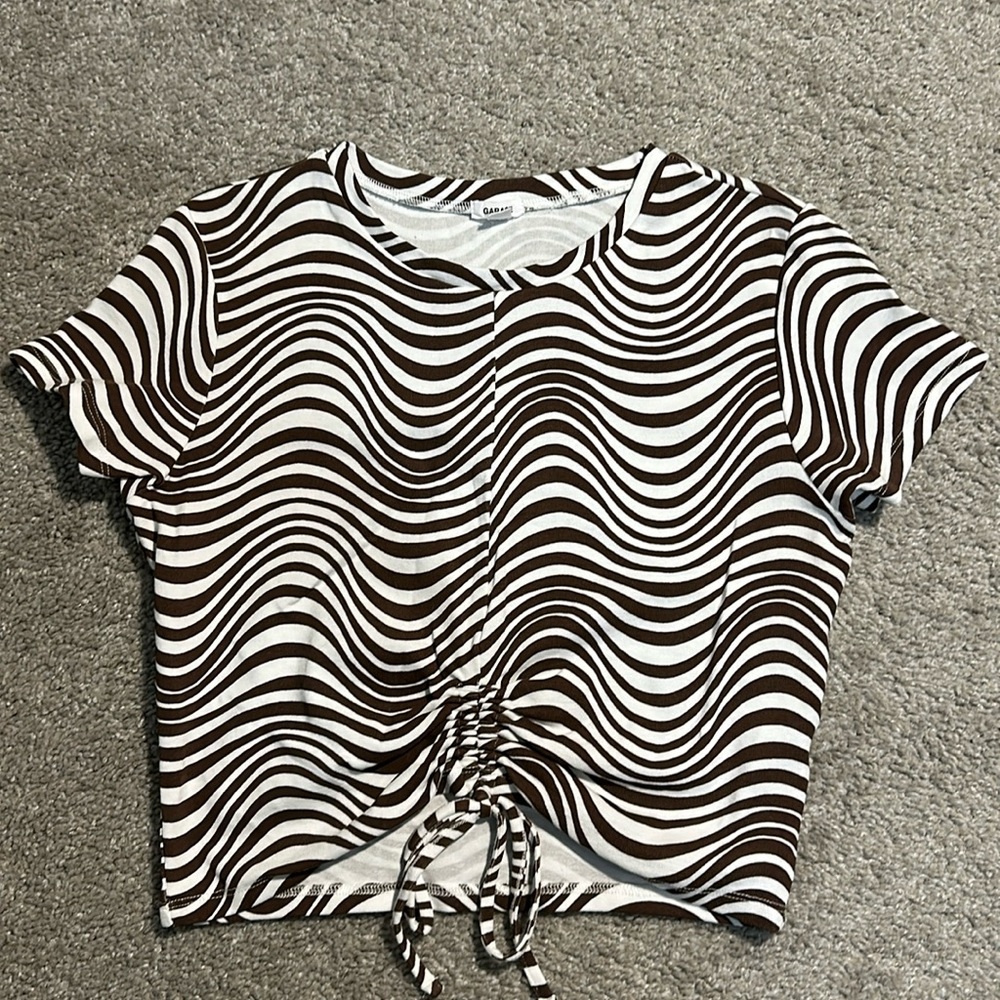 Brown and white shirt